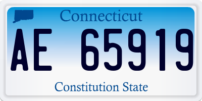 CT license plate AE65919