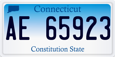 CT license plate AE65923