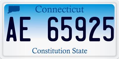 CT license plate AE65925