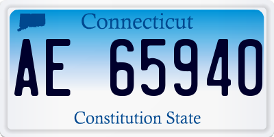 CT license plate AE65940
