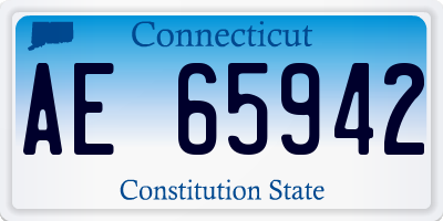CT license plate AE65942