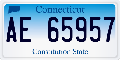 CT license plate AE65957