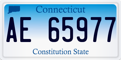 CT license plate AE65977