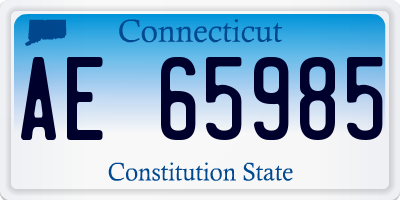 CT license plate AE65985