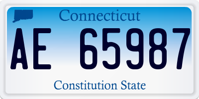 CT license plate AE65987