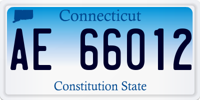 CT license plate AE66012