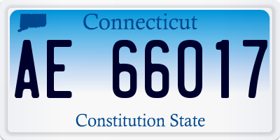 CT license plate AE66017