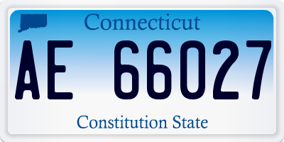 CT license plate AE66027