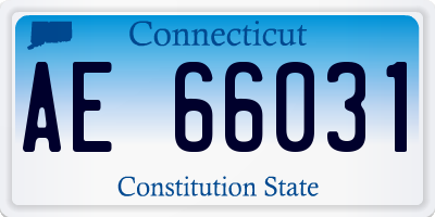 CT license plate AE66031