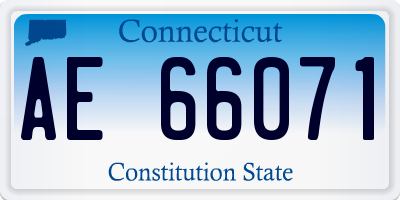 CT license plate AE66071