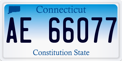 CT license plate AE66077
