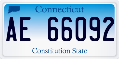 CT license plate AE66092