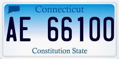CT license plate AE66100