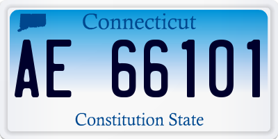 CT license plate AE66101