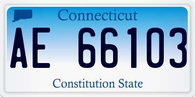 CT license plate AE66103