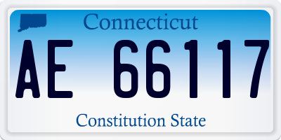CT license plate AE66117