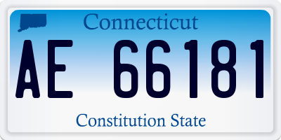 CT license plate AE66181