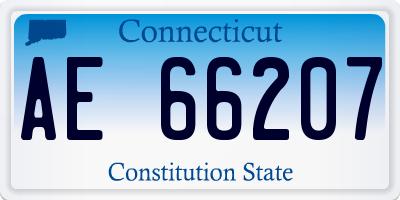 CT license plate AE66207