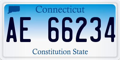 CT license plate AE66234