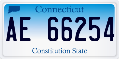 CT license plate AE66254