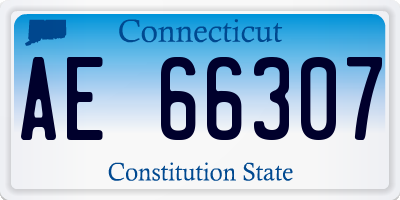 CT license plate AE66307