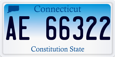 CT license plate AE66322