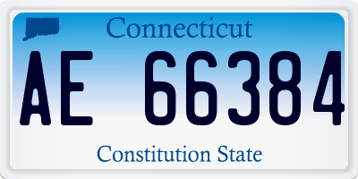 CT license plate AE66384