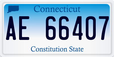 CT license plate AE66407