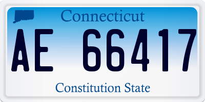 CT license plate AE66417