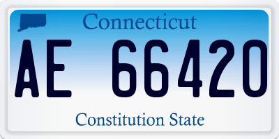 CT license plate AE66420