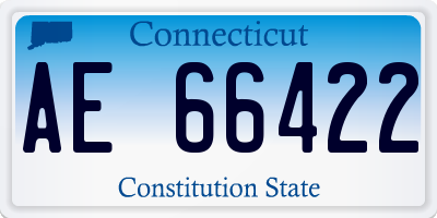 CT license plate AE66422