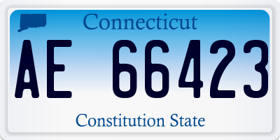 CT license plate AE66423