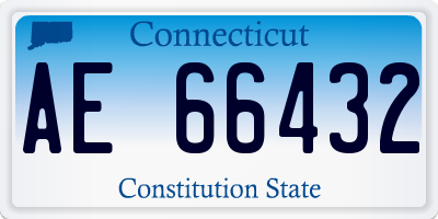 CT license plate AE66432