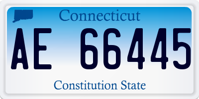 CT license plate AE66445