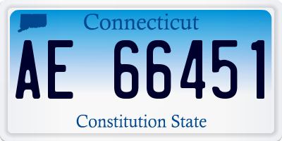 CT license plate AE66451