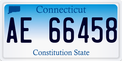 CT license plate AE66458