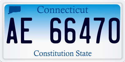 CT license plate AE66470