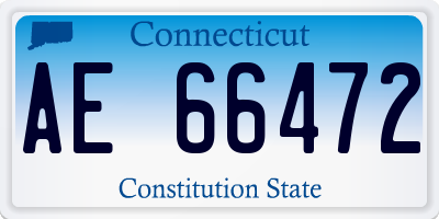 CT license plate AE66472