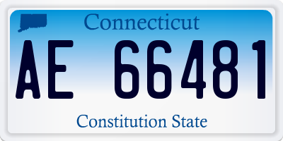 CT license plate AE66481