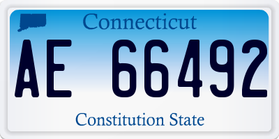 CT license plate AE66492