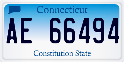 CT license plate AE66494