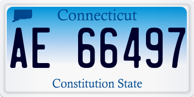 CT license plate AE66497
