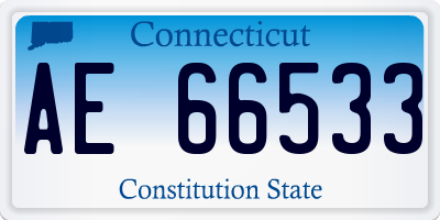 CT license plate AE66533