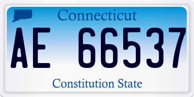 CT license plate AE66537