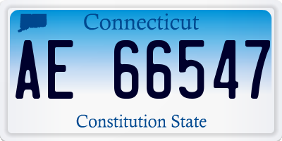CT license plate AE66547