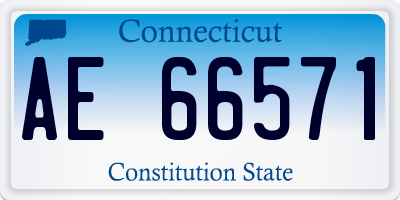 CT license plate AE66571