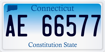 CT license plate AE66577