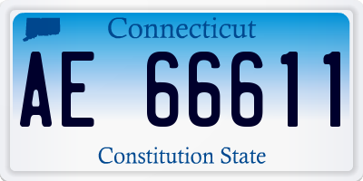 CT license plate AE66611