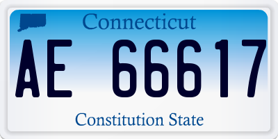 CT license plate AE66617