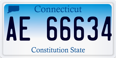 CT license plate AE66634